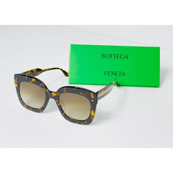 Bottega Intrecciato Sunglasses Oversized Square Tortoise NEW Box - Picture 4 of 7
